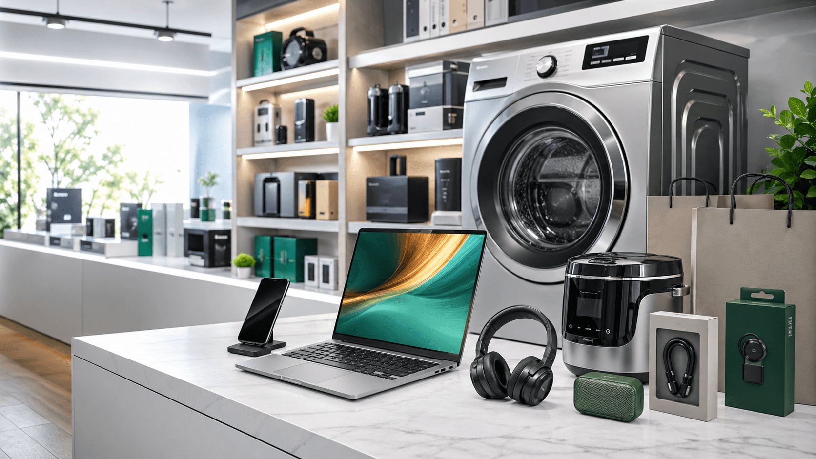 Современная витрина бытовой техники и электроники